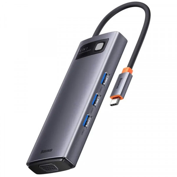 USB hub Baseus Metal Gleam 6-in-1 Type-C з 4KHDMI та Ethernet-портом