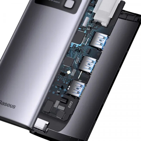 USB hub Baseus Metal Gleam 6-in-1 Type-C з 4KHDMI та Ethernet-портом