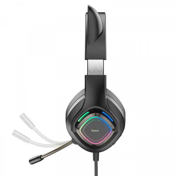 Геймерські навушники HOCO W107 Cute cat з вушками та підсвіткою