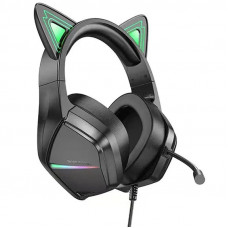 Геймерські навушники BOROFONE BO106 Cute cat з LED-підсвіткою, мікрофоном та котячими вушками