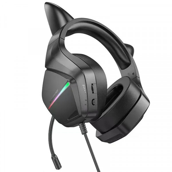 Геймерські навушники BOROFONE BO106 Cute cat з LED-підсвіткою, мікрофоном та котячими вушками