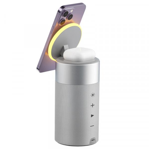 Беспроводное зарядное устройство WIWU Wi-W022 3in1 с Bluetooth-колонкой