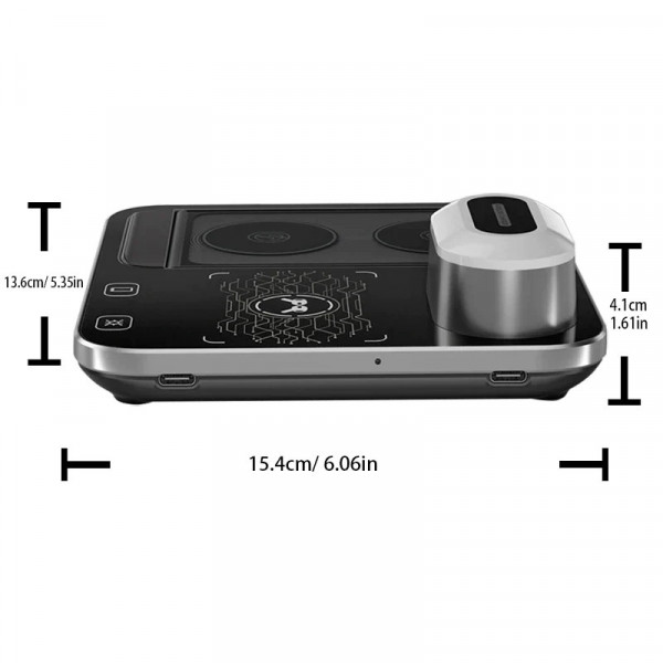 Бездротовий зарядний пристрій Epik R12 4-в-1 з підсвічуванням