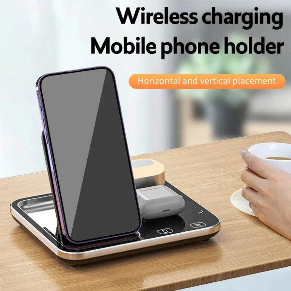 Бездротовий зарядний пристрій Epik R12 4-в-1 з підсвічуванням