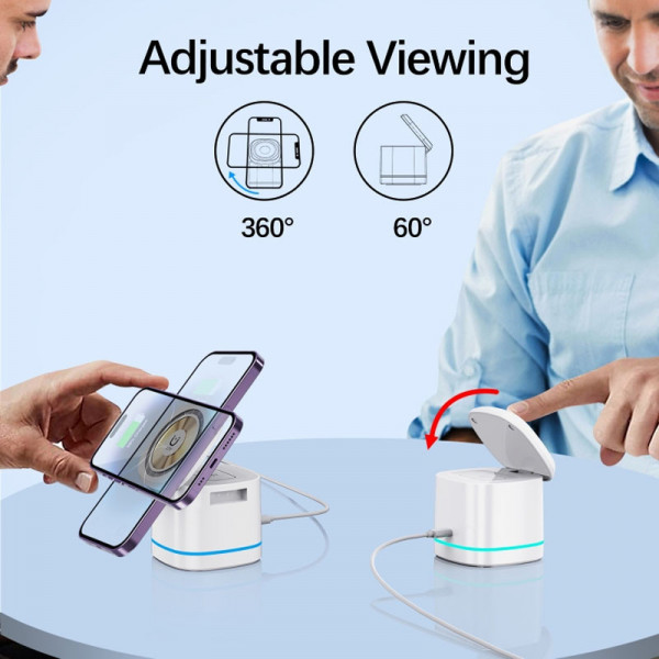 Бездротовий зарядний пристрій Epik H48 4-в-1 Compact 15W з підтримкою Qi, 15W