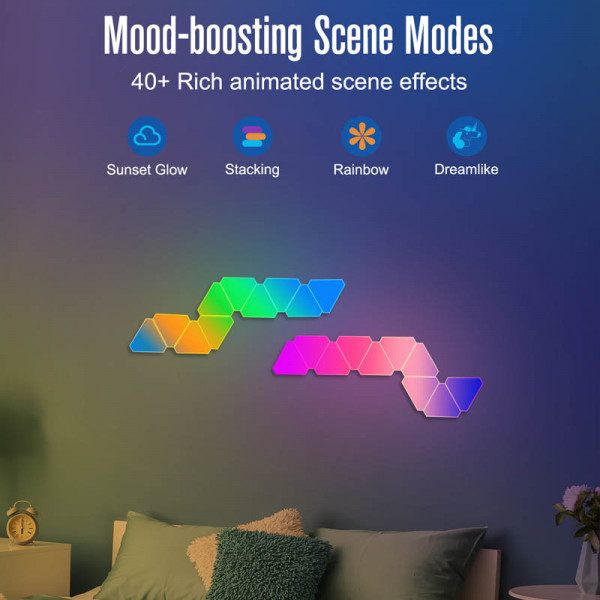 Модульний настінний світильник Epik SAL-012B Smart Quantum Light з Bluetooth, USB та App-керуванням, 6 модулів 