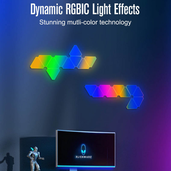 Модульний настінний світильник Epik SAL-012B Smart Quantum Light з Bluetooth, USB та App-керуванням, 6 модулів 