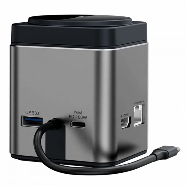 Беспроводное зарядное устройство + HUB WIWU Wi-W025 Cube 9in1 USB-C