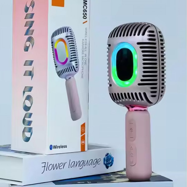 Бездротовий караоке-мікрофон-колонка Epik KMC650 з Bluetooth, LED-підсвіткою та підтримкою TF/SD-карт