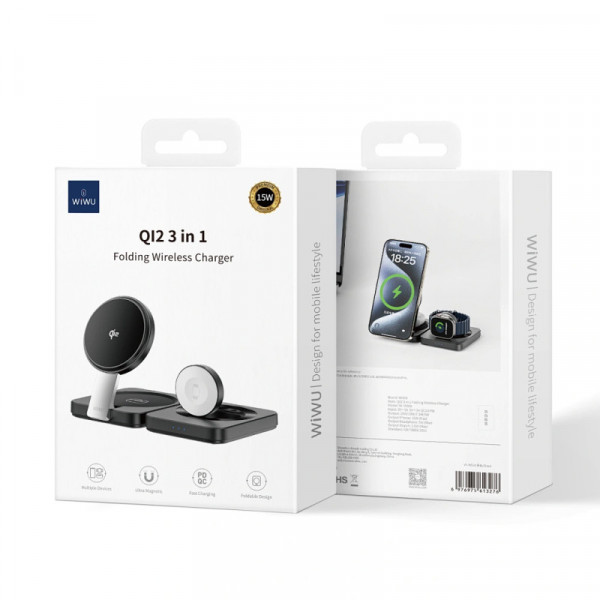 Беспроводное зарядное устройство для WIWU Wi-W028 QI2 3 in 1 wireless charger