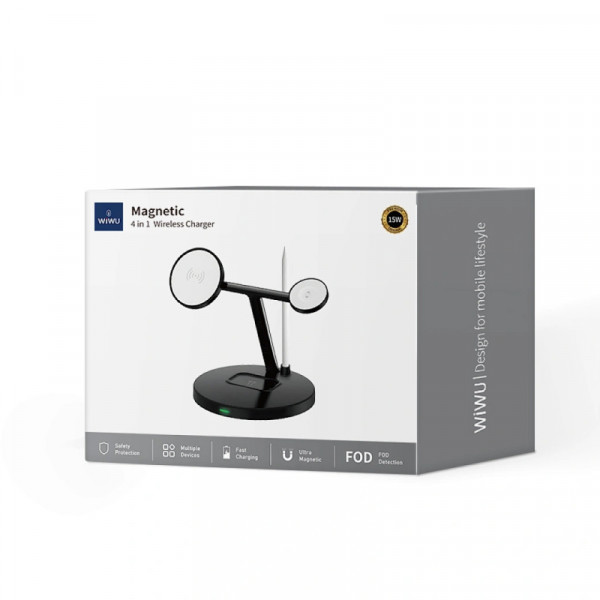 Беспроводное зарядное устройство WIWU Wi-W032 Magnetic 4 in 1 Cableless Charger