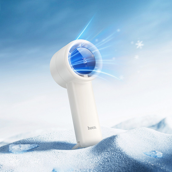 Портативний ручний вентилятор Hoco HX63 Fashion High-Speed з LED-дисплеєм та 5 швидкостями, 2000 mAh