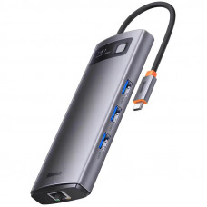 USB hub Baseus Metal Gleam 7in1 на 4 USB порти, з HDMI-виходом та картридером TF/SD