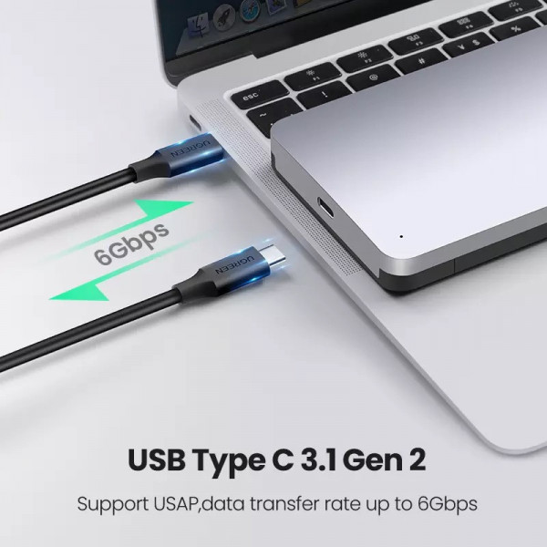 Внешний карман UGREEN CM300 для 2,5" SATA HDD/SSD с подключением USB Type-C