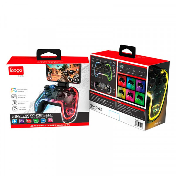 Бездротовий геймпад iPega PG-9238 RGB для Android, iOS, ПК, PS та Switch з Turbo-режимом
