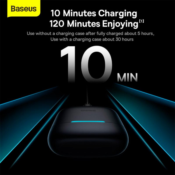 Бездротові TWS навушники BASEUS Bowie E9 з ANC, Bluetooth 5.3 та зарядним кейсом