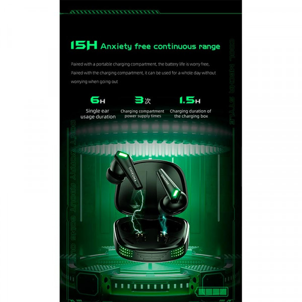 Игровые TWS наушники ONIKUMA T308 с LED подсветкой и зарядным кейсом