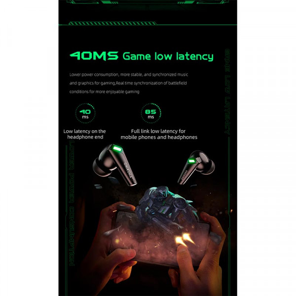 Игровые TWS наушники ONIKUMA T308 с LED подсветкой и зарядным кейсом
