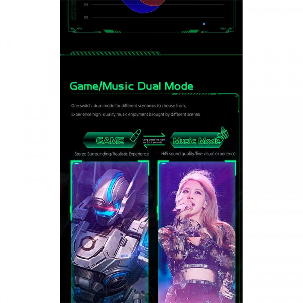 Игровые TWS наушники ONIKUMA T308 с LED подсветкой и зарядным кейсом