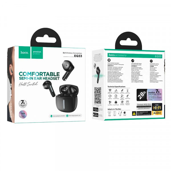Бездротові Bluetooth навушники HOCO Gem EQ33 з підтримкою App та зарядним кейсом