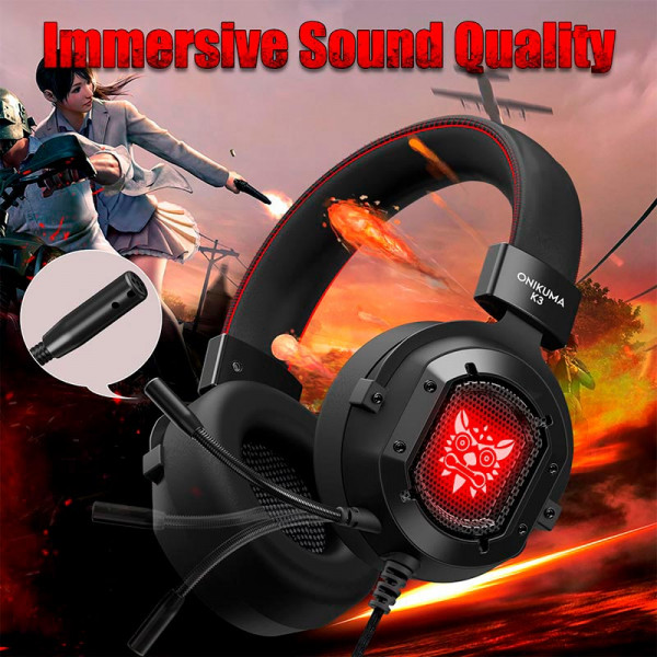 Ігрові навушники ONIKUMA K3 з RGB підсвіткою та мікрофоном