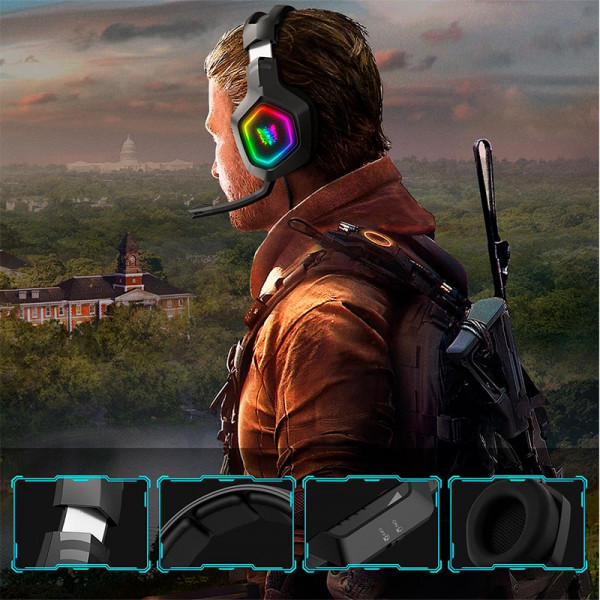 Ігрові навушники ONIKUMA K10 з мікрофоном і LED підсвіткою