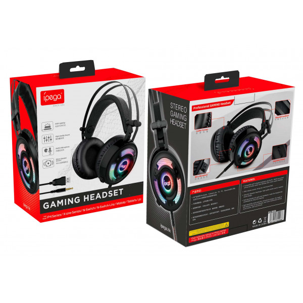 Геймерські навушники iPega Gaming PG‑R008 з RGB та стереозвуком