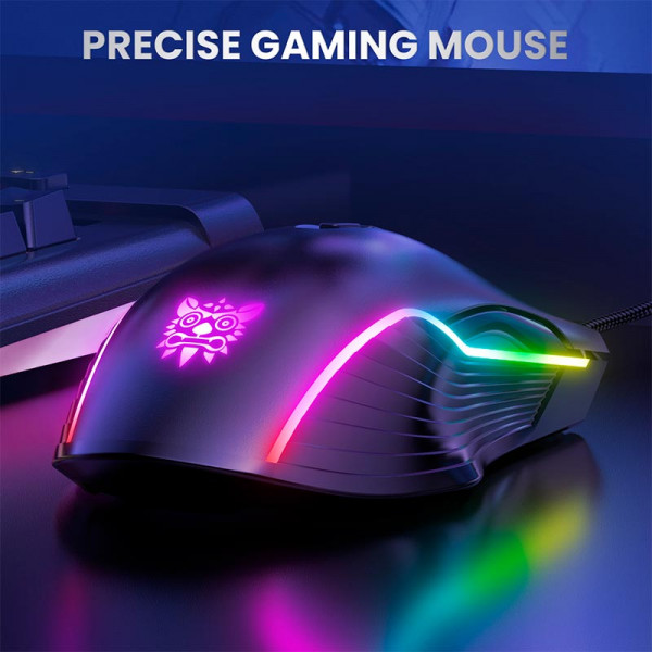 Игровая мышь ONIKUMA CW905 проводная с RGB-подсветкой DPI 6400 и бесшумными кнопками