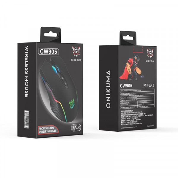 Игровая мышь ONIKUMA CW905 беспроводная с RGB-подсветкой и бесшумными кнопками DPI 6400