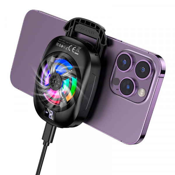 Кулер для охлаждения телефона HOCO GM76 с LED-подсветкой и 3 скоростями