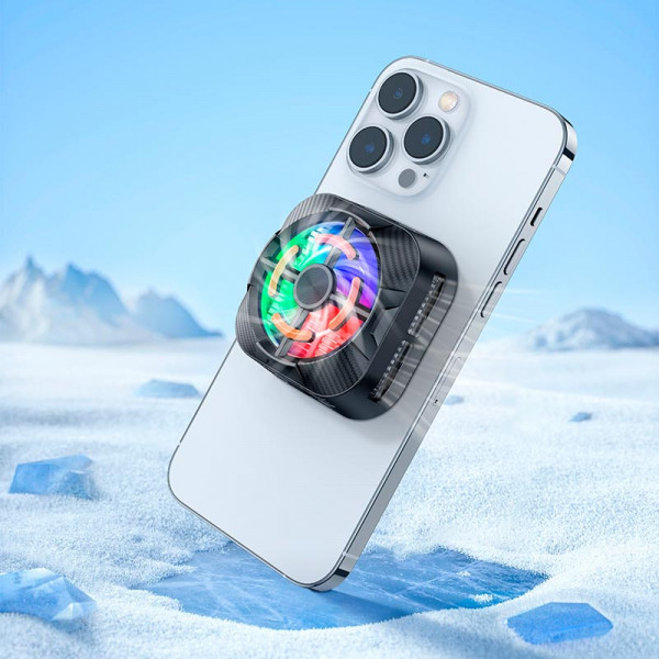 Кулер для охлаждения телефона BOROFONE BG15 с магнитной крепью и LED подсветкой