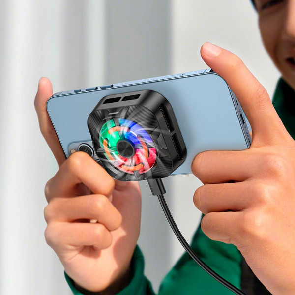 Кулер для охлаждения телефона BOROFONE BG15 с магнитной крепью и LED подсветкой