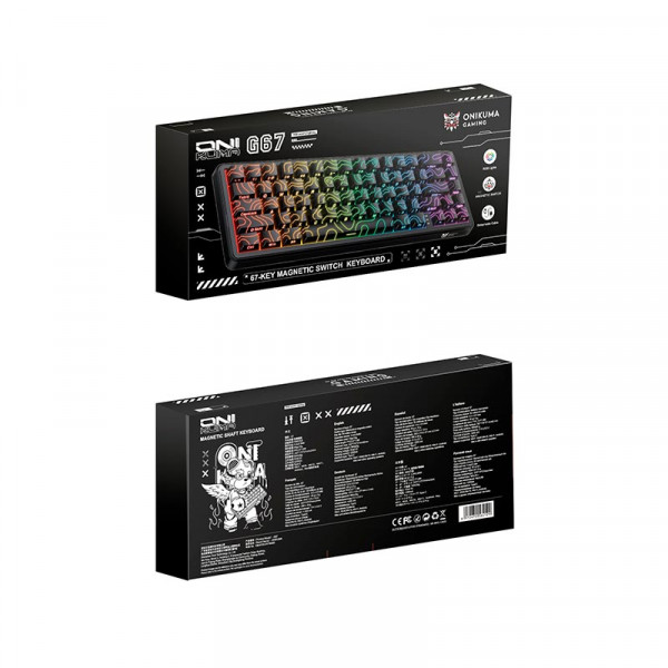 Механічна ігрова клавіатура ONIKUMA G67 дротова з магнітними перемикачами та ARGB-підсвіткою