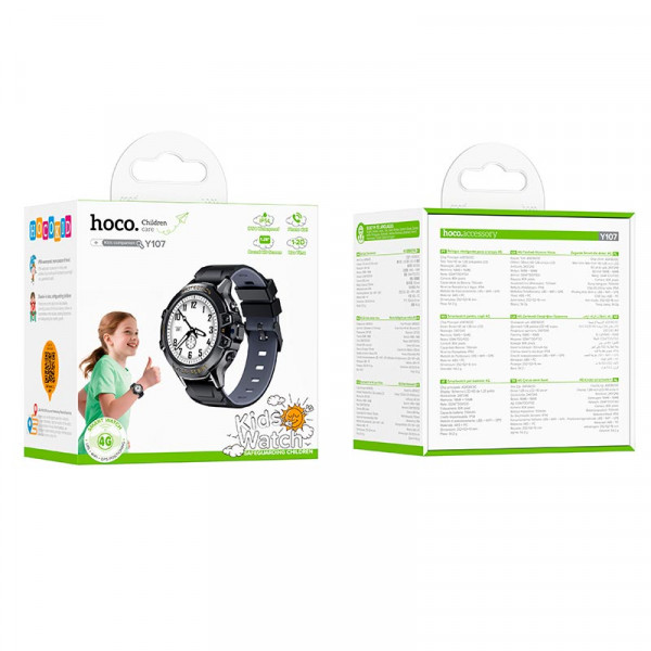 Дитячий смарт-годинник HOCO Y107 4G з GPS-трекером та підтримкою відеодзвінків