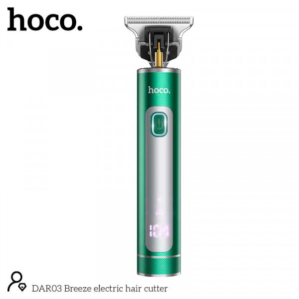 Аккумуляторная машинка для стрижки HOCO DAR03 Breeze в металлическом корпусе с дисплеем