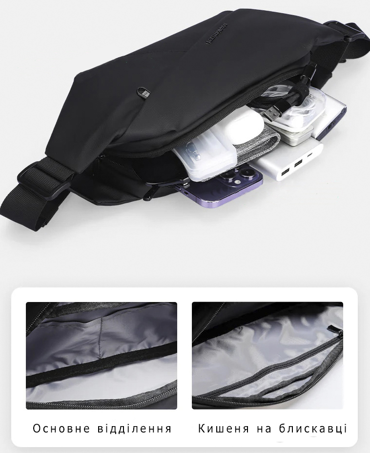 Сумка-бананка Mark Ryden MR7786 водонепроницаемая с отделением для планшета 7.9