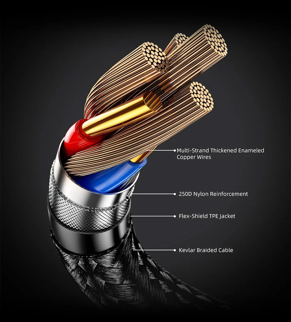Портативный ЦАП KZ AM02 с Hi-Fi усилителем, Type-C на 3,5 мм и эквалайзером