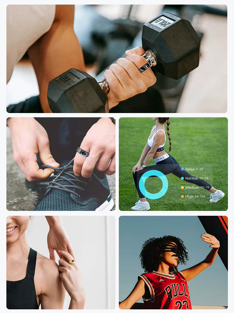 Смарт-кольцо R08 с мониторингом здоровья, фитнес-трекером и зарядным футляром, размер 10