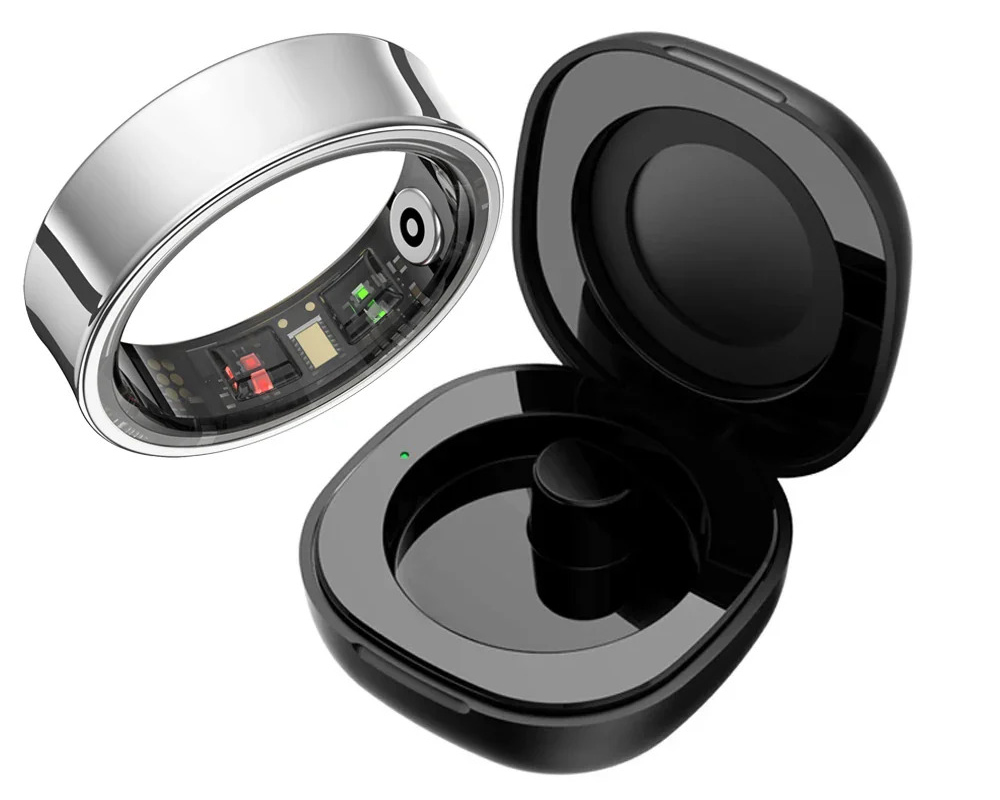 Смарт-кольцо R09 с зарядным футляром, размер 7