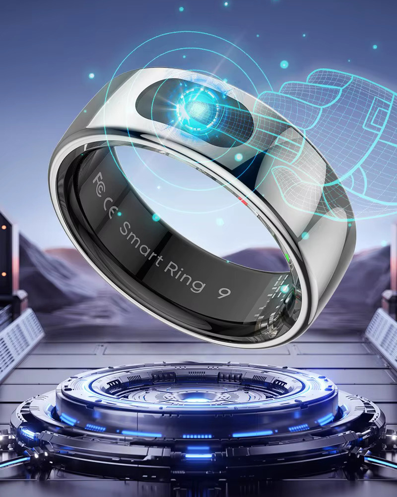 Смарт-кольцо R08 с мониторингом здоровья, фитнес-трекером и зарядным футляром, размер 10