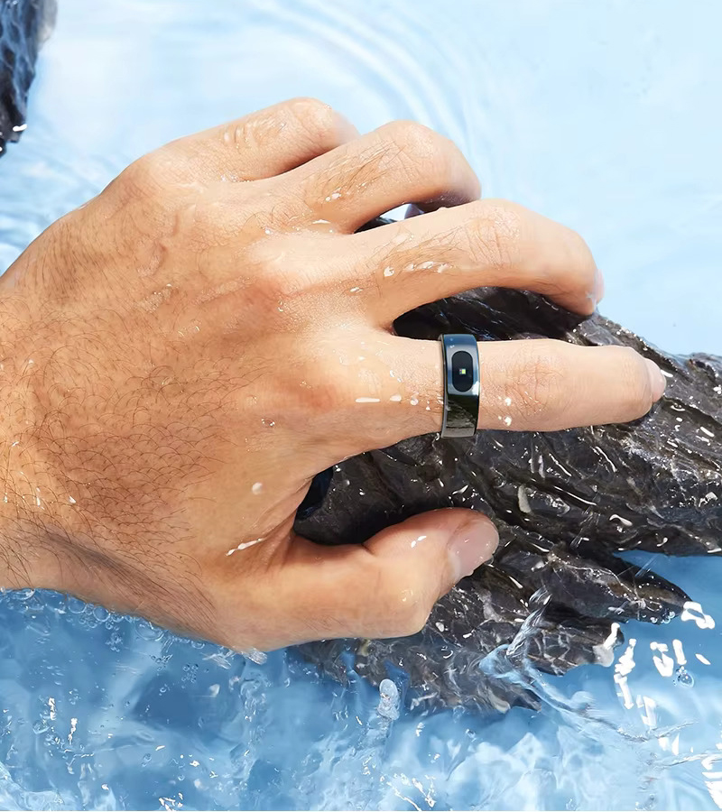 Смарт-кольцо R08 с мониторингом здоровья, фитнес-трекером и зарядным футляром, размер 10