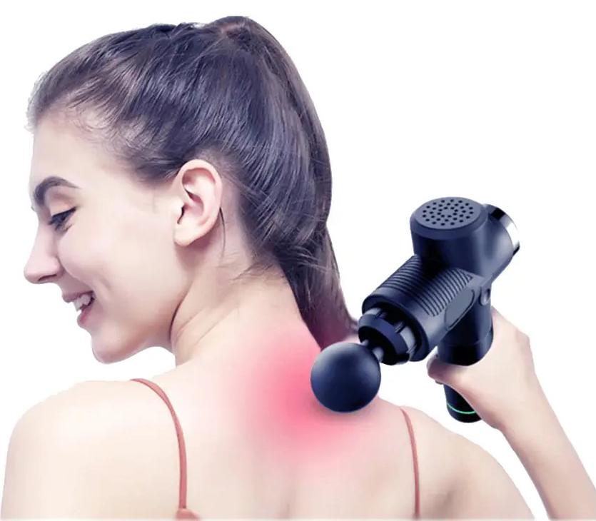 Перкуссионный массажный пистолет Rlaxyoo S3 2400 мАч для мышц - 30 режимов, 6 насадок
