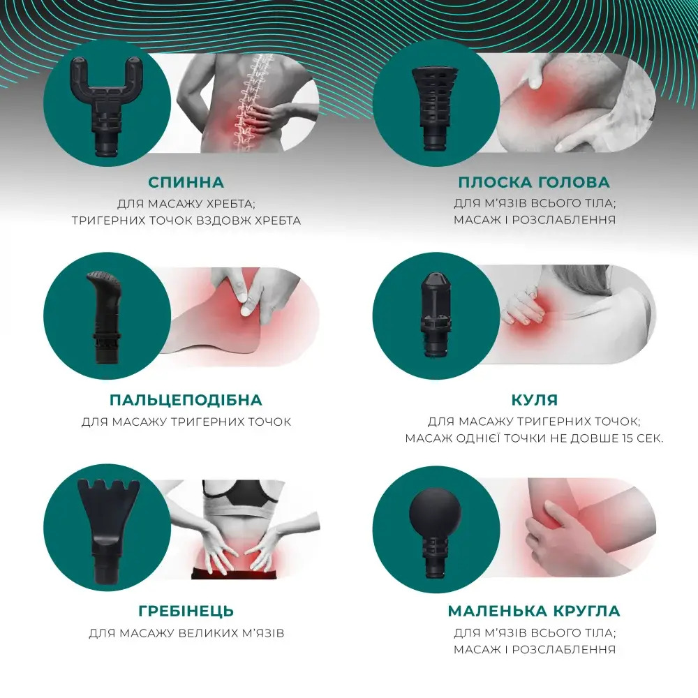 Перкуссионный массажный пистолет Booster Lightsaber Mini – компактный массажер с 6 насадками-2