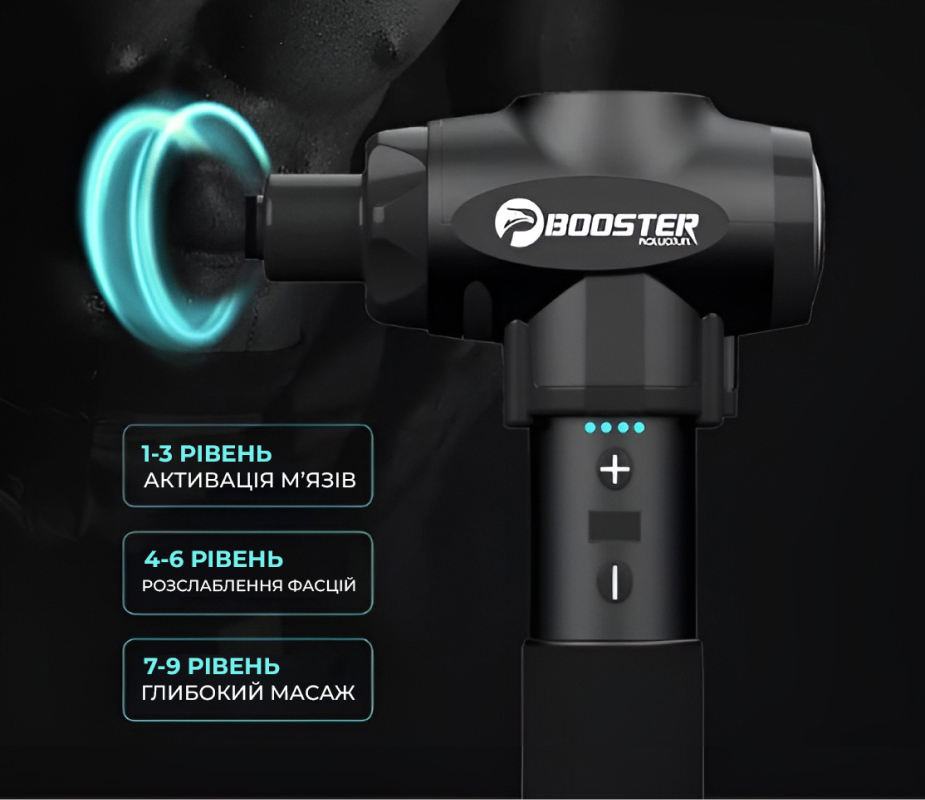 Перкуссионный массажер Booster Pro 2 – мощный пистолет для мышц и триггерных точек-2