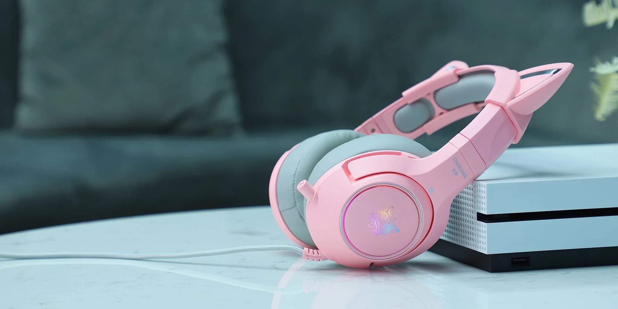 Ігрові навушники ONIKUMA K9 CAT з LED підсвіткою та котячими вушками