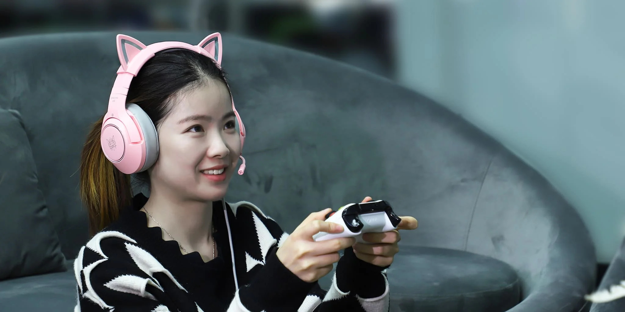 Ігрові навушники ONIKUMA K9 CAT з LED підсвіткою та котячими вушками