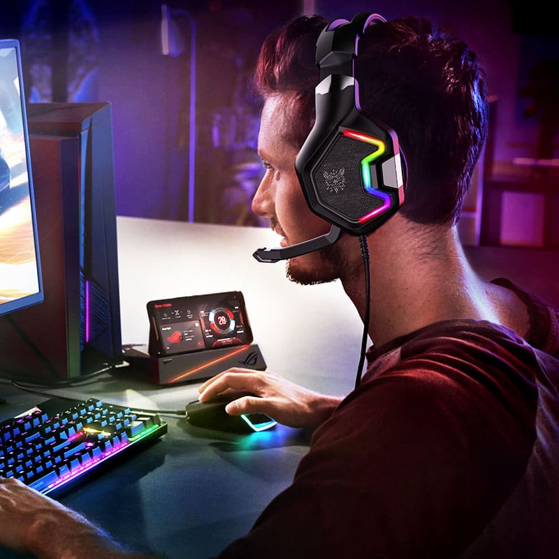 Ігрові навушники ONIKUMA K10 Pro з мікрофоном і LED підсвіткою