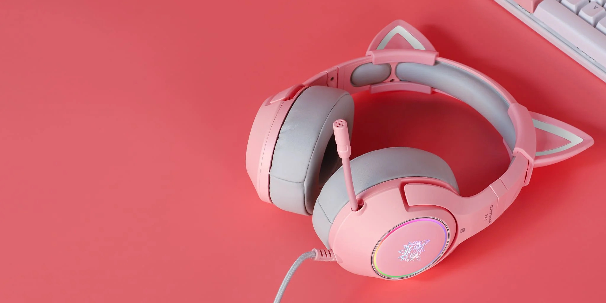 Ігрові навушники ONIKUMA K9 CAT з LED підсвіткою та котячими вушками