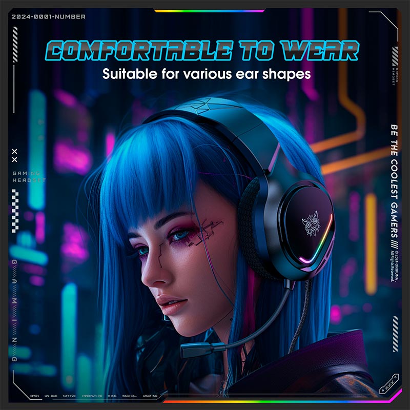 Геймерські навушники ONIKUMA X31 з RGB підсвіткою та мікрофоном