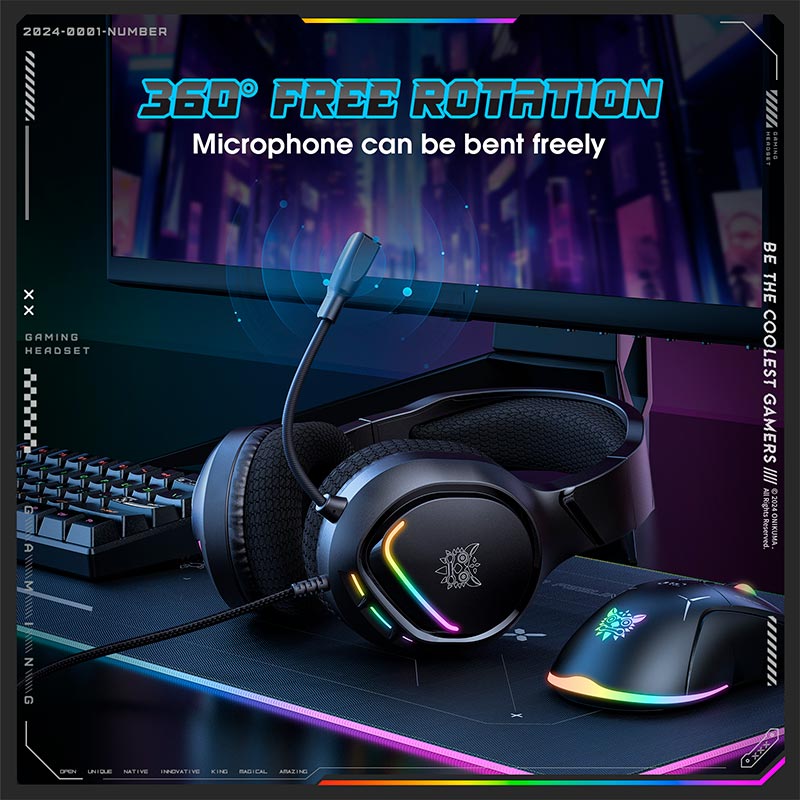 Геймерські навушники ONIKUMA X31 з RGB підсвіткою та мікрофоном